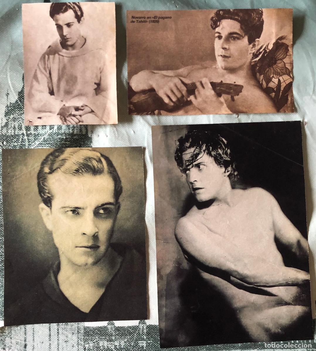 Cine: 4 fotos del actor mexicano Ram&oacute;n Novarro. Recortes de revista. Tama&ntilde;o postal. Buen estado.