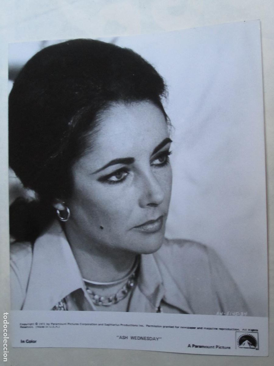Cine: elizabeth taylor - foto original b/n - cinema actress - ash wednesday miercoles de ceniza