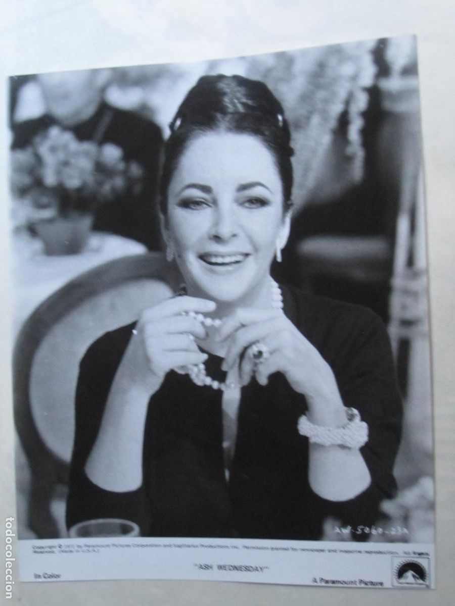Cine: elizabeth taylor - foto original b/n - cinema actress - ash wednesday miercoles de ceniza