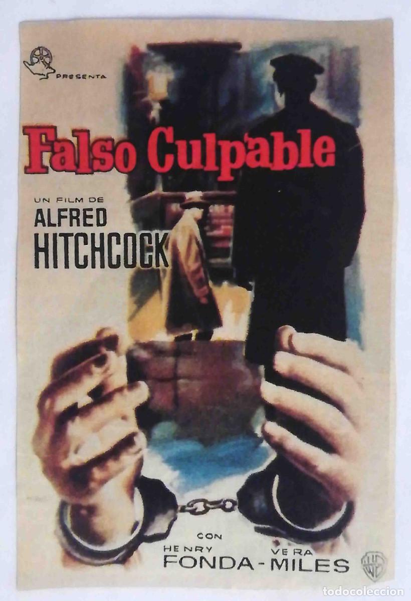 Cine: Falso culpable. Alfred Hitchcock 1956 (Henry Fonda, Vera Miles) Programa de mano revista