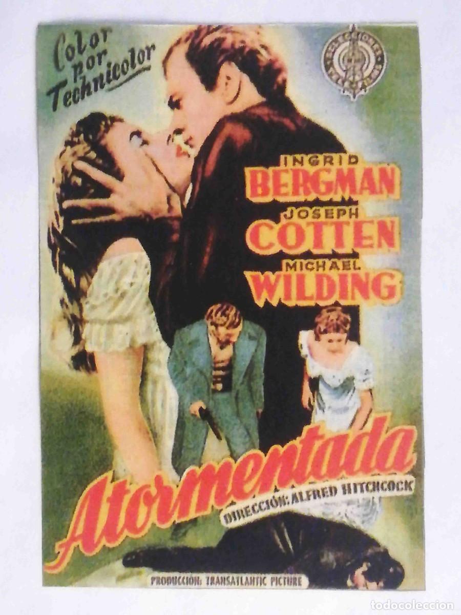 Cine: Atormentada. Alfred Hitchcock, 1949 (Ingrid Bergman, Joseph Cotten) Programa de mano revista