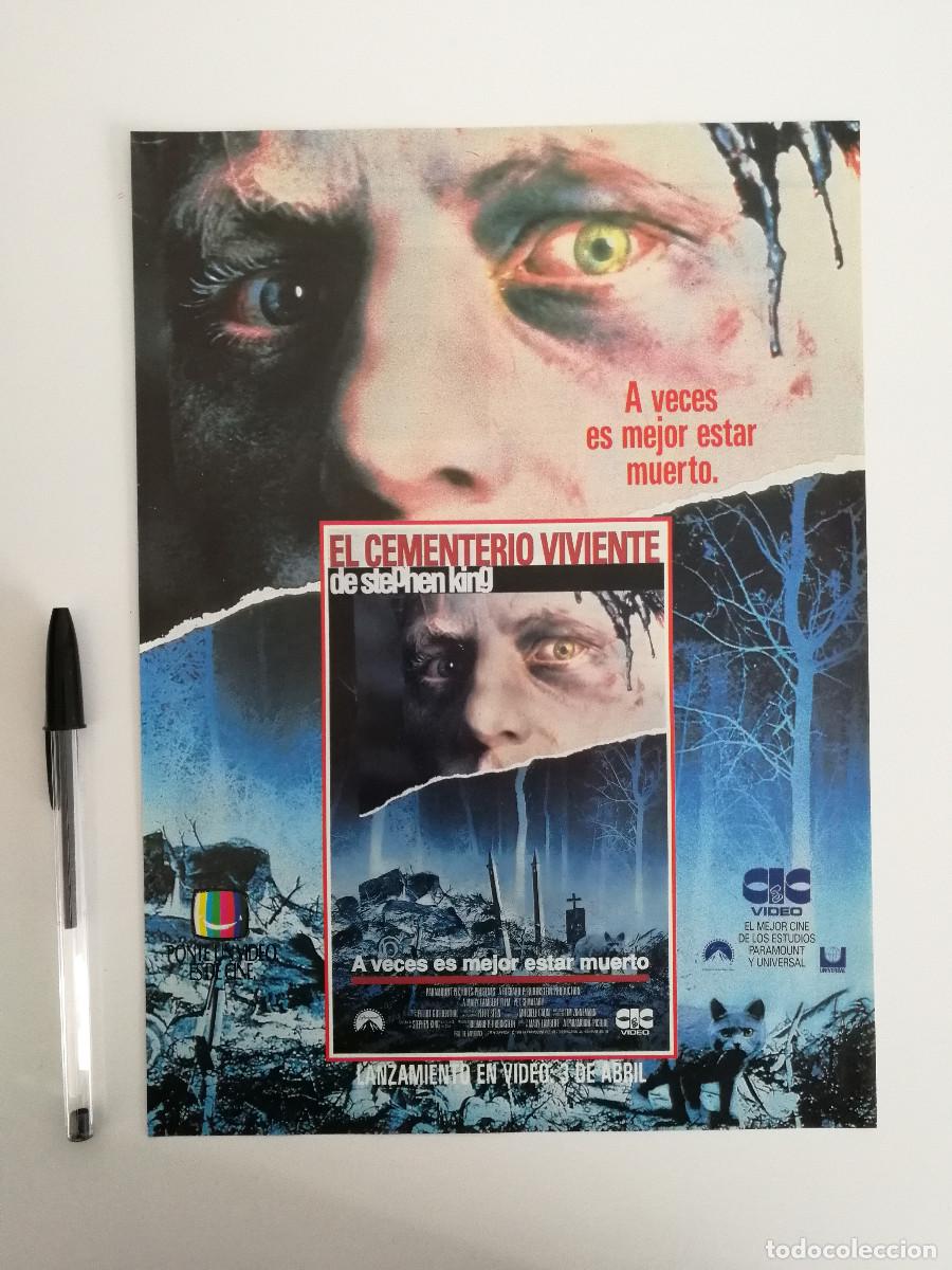 Cine: LAMINA ACARTONADA -A4- EL CEMENTERIO VIVIENTE - STEPHEN KING - TERROR
