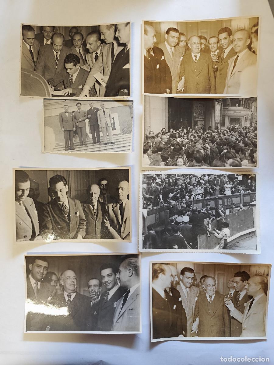 Cine: 8 FOTOGRAFIAS DE MARIO MORENO CANTINFLAS EN SU VISITA A MADRID, SALIDA CINE, PLAZA TOROS, FIRMANDO