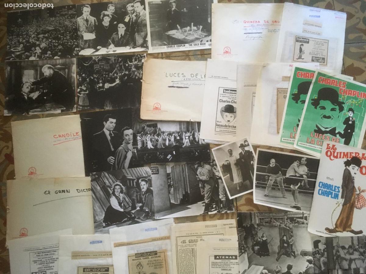 Cine: charles chaplin charlot interesante lote muchas fotos originales de estrenos y reposiciones