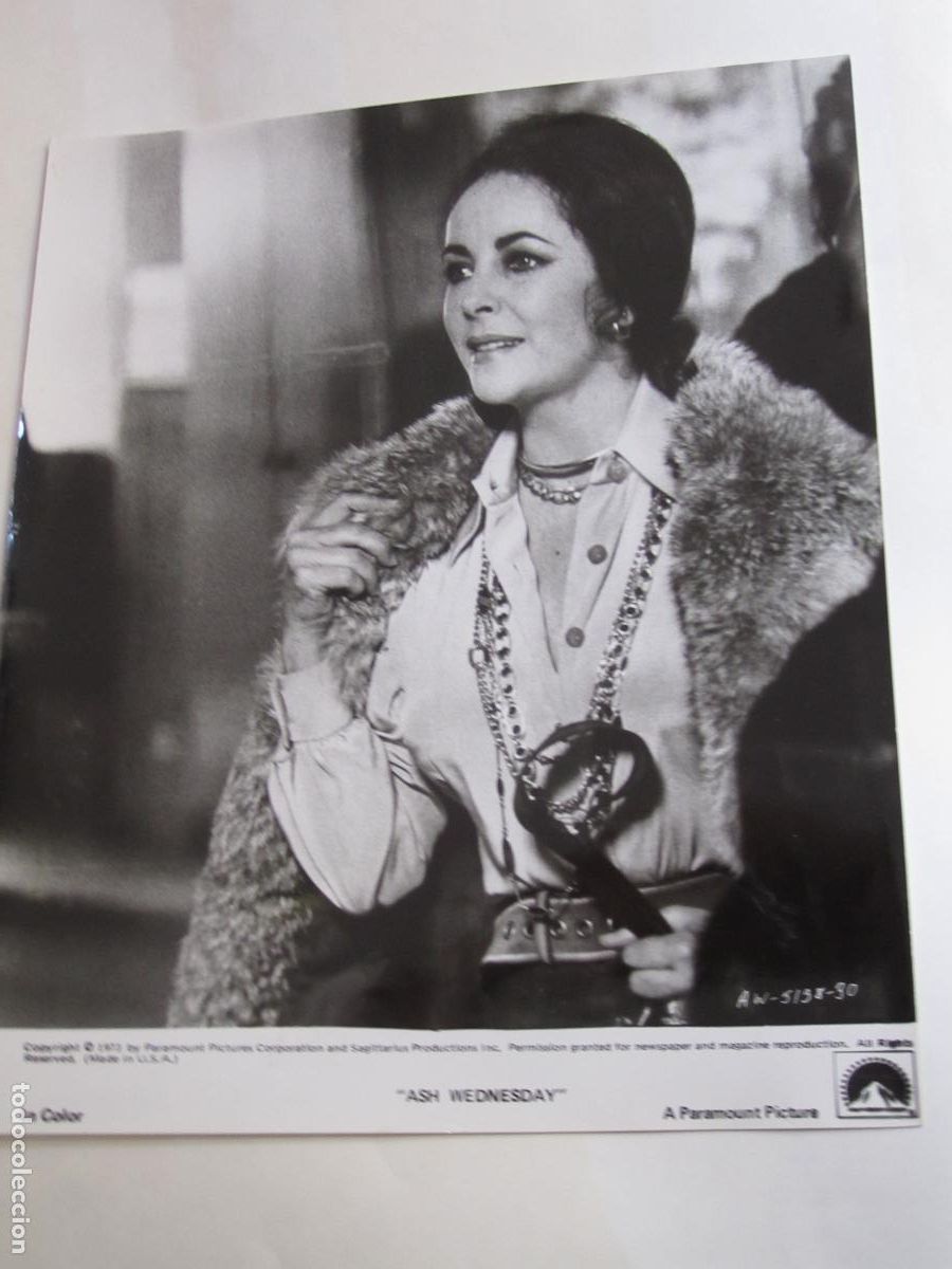 Cine: elizabeth taylor - foto original b/n - cinema actress - ash wednesday miercoles de ceniza