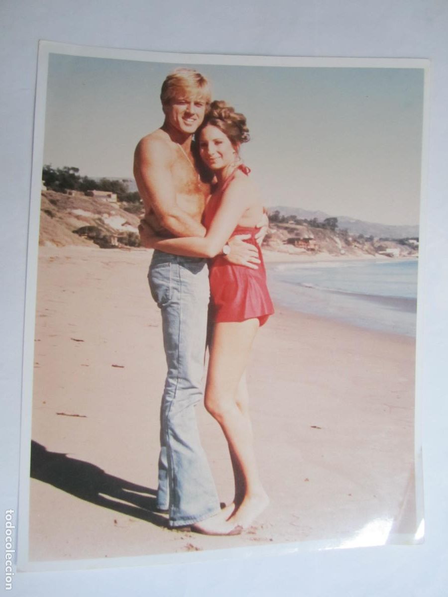 Cine: barbra streisand robert redford - foto color original - cinema actors - beach
