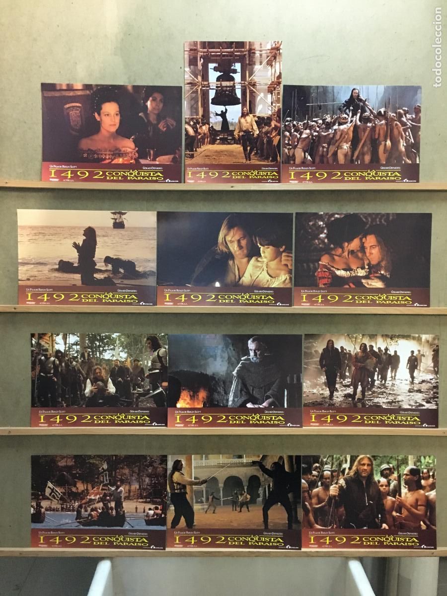 Cine: UJ95D 1492 LA CONQUISTA DEL PARAISO SIGOURNEY WEAVER DEPARDIEU RIDLEY SET 12 FOTOCROMOS ORIG ESTRENO