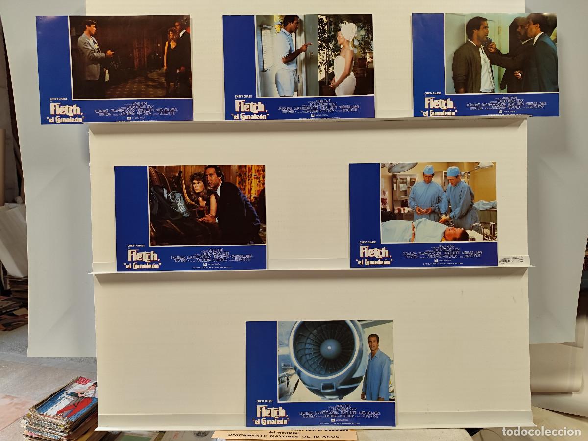 Cin&eacute;ma: FLETCH EL CAMALEON, CHEVY CHASE, KAREEM ABDUL-JABBAR. 6 FOTOCROMOS