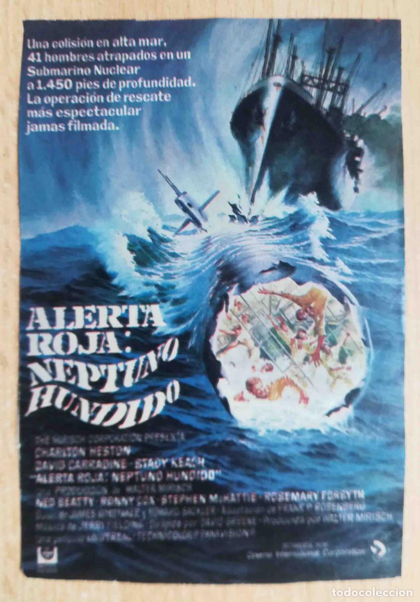 Cine: Alerta roja: Neptuno hundido. 1978 (Charlton Heston, David Carradine) Programa de mano revista