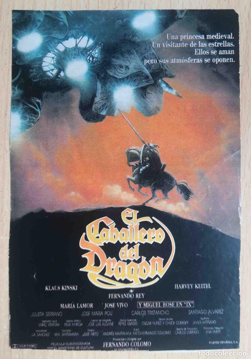 Cine: El caballero del drag&oacute;n. Fernando Colomo 1985 (Klaus Kinski, Miguel Bos&eacute;) Programa de mano revista