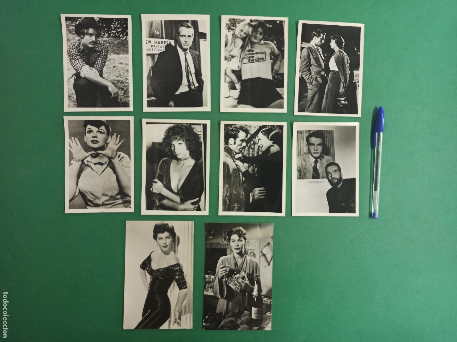 Kino: Lote de 10 antiguas postales y fotos de actores y actrices de cine A&ntilde;os 60 y 70