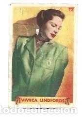 Kino: CROMO DE FAMOSIS DEL CINE N &ordm;12 VIVECA LINDFORDS ESTUBO PEGADO