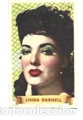 Kino: CROMO DE FAMOSIS DEL CINE N &ordm;54 LINDA DARNELL ESTUBO PEGADO