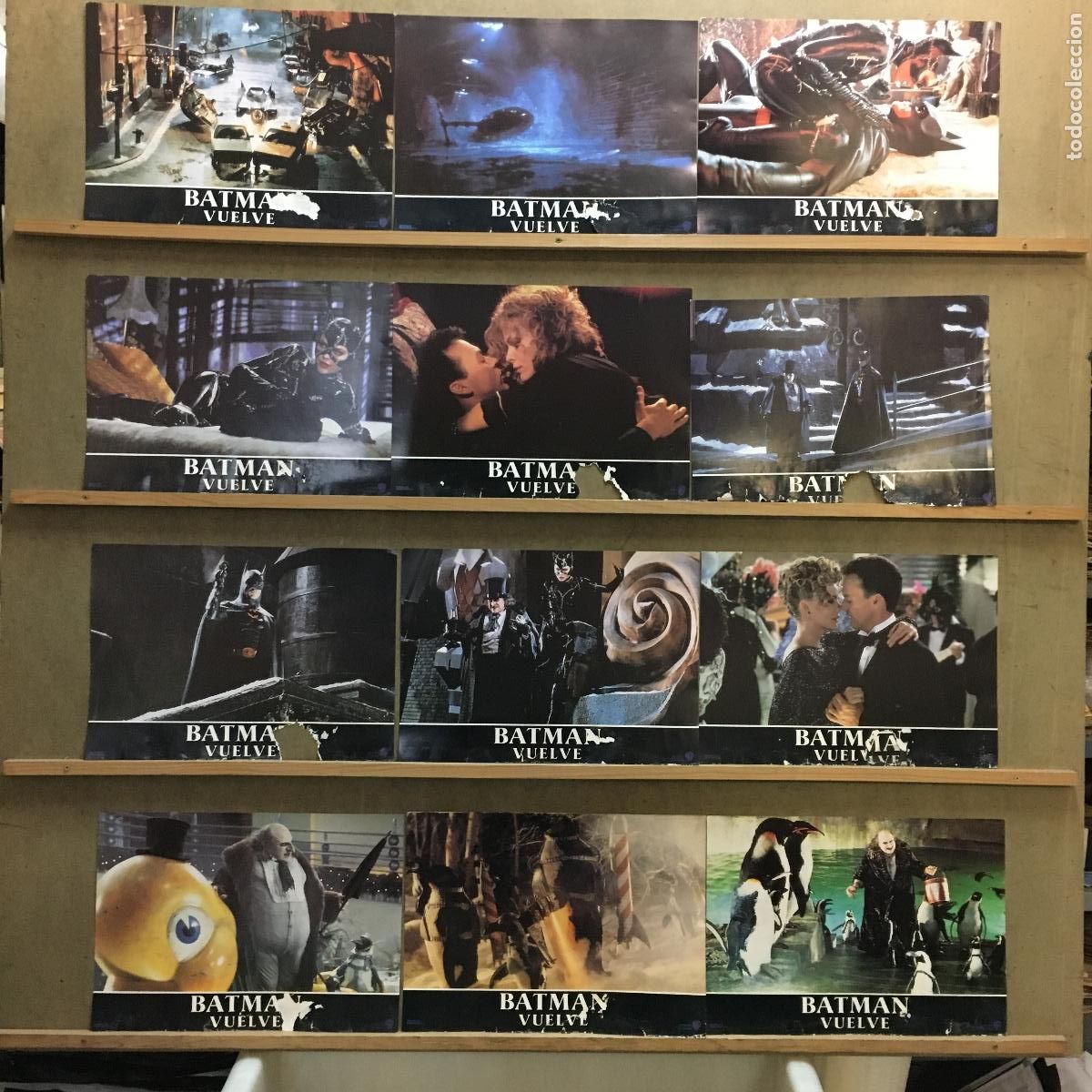 Cine: ACI75 BATMAN VUELVE TIM BURTON MICHAEL KEATON PFEIFFER SET COMPLETO 12 FOTOCROMOS ORIGINAL ESTRENO
