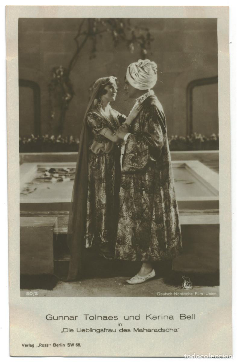 Cine: 3 postales Gunnar Tolnaes & Karina Bell (Die Lieblingsfrau des Maharadscha)_Ross 50/2-3