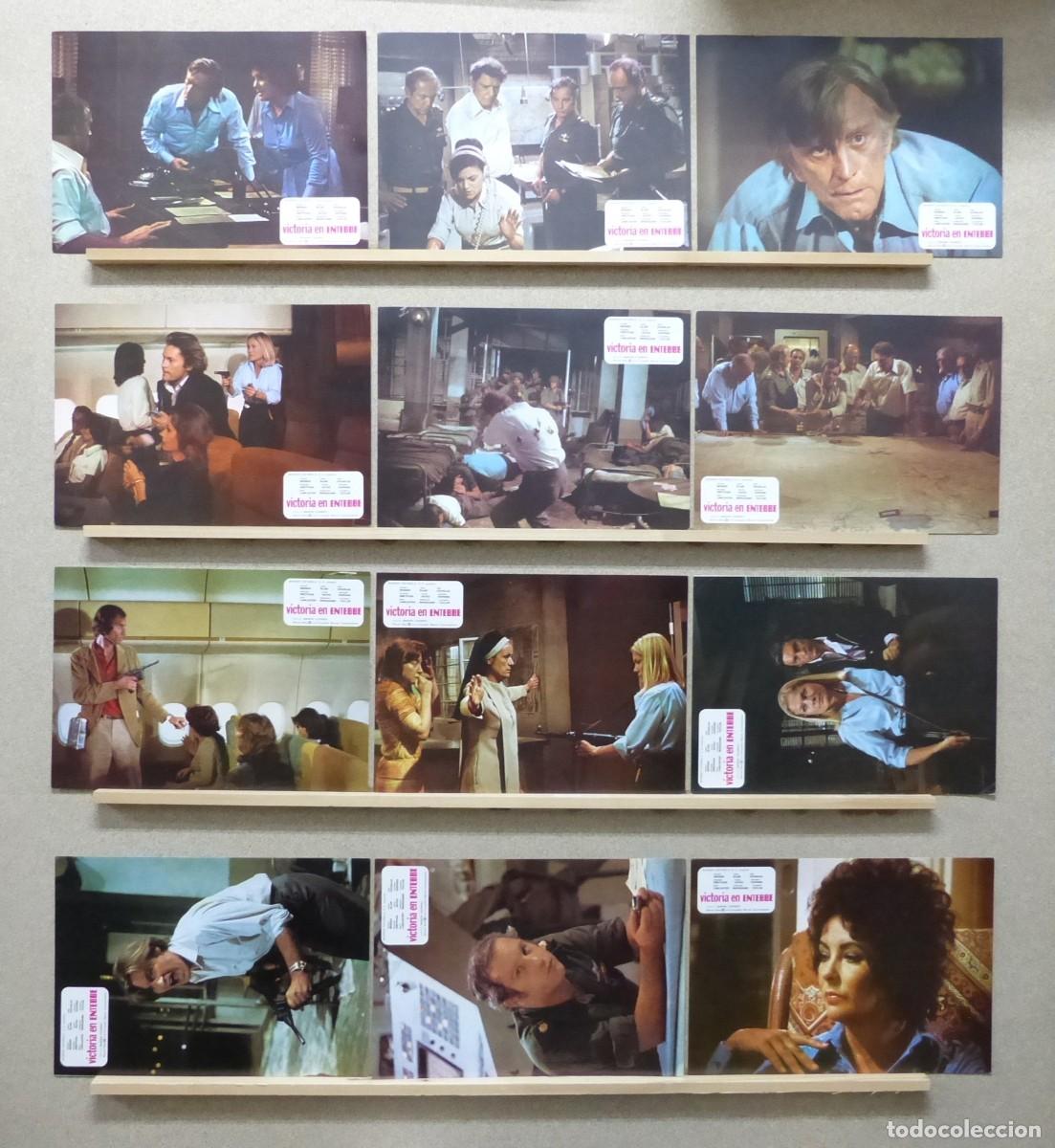 Cinema: VICTORIA EN ENTEBBE, KIRK DOUGLAS, ELIZABETH TAYLOR, HELMUT BERGER - SET COMPLETO 20 FOTOCROMOS