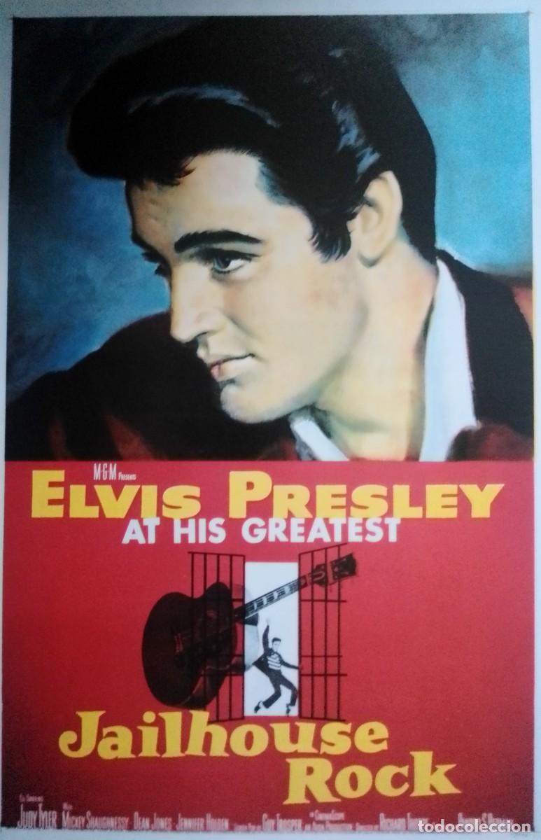 Cine: Cartel cine 27x17cm. + Tarjeta. Elvis Presley.