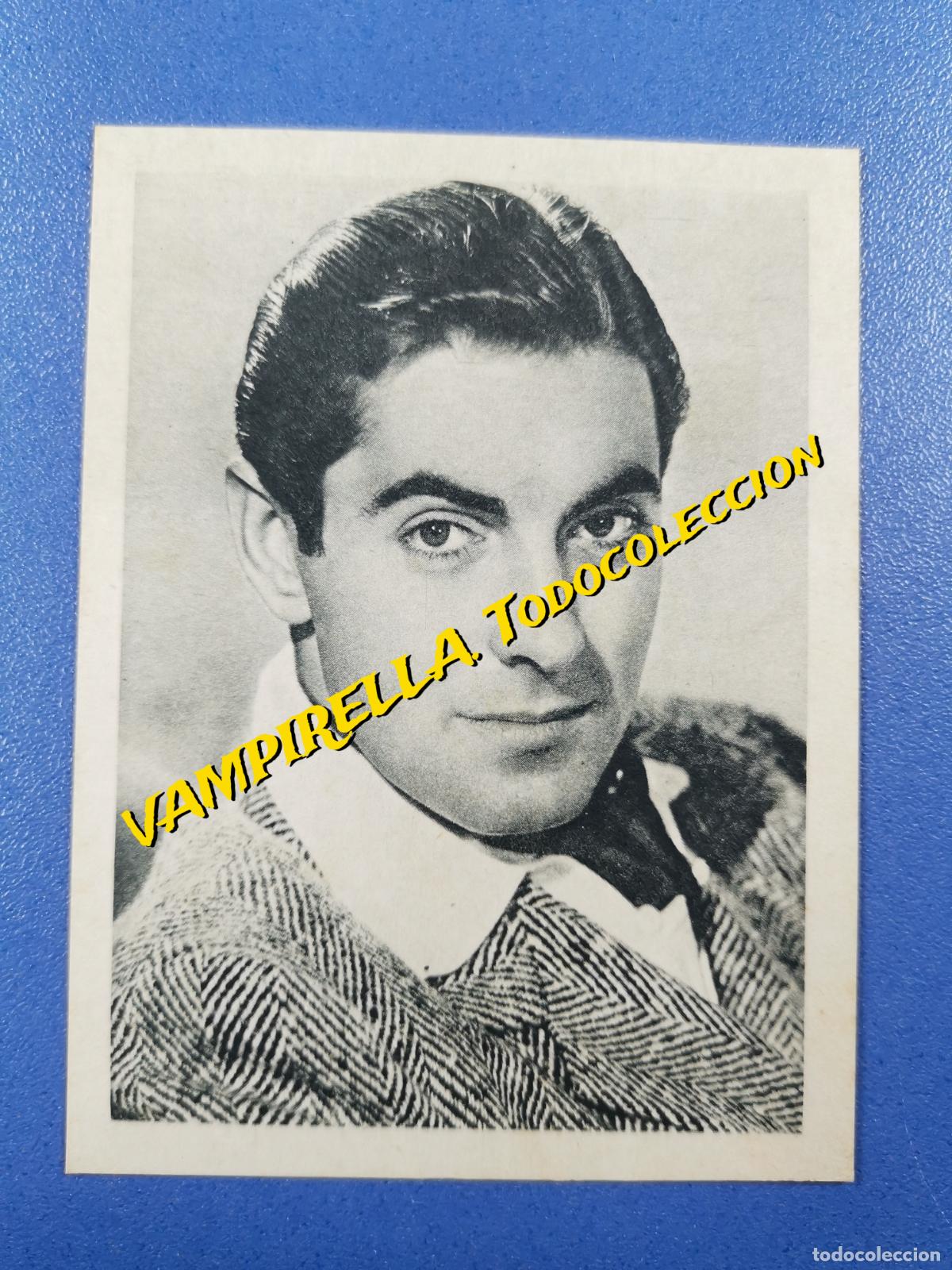 Kino: TYRONE POWER-----CROMO CARTULINA / Publicidad: Sales Lit&iacute;nicas Dalmau--9 x 7 cm