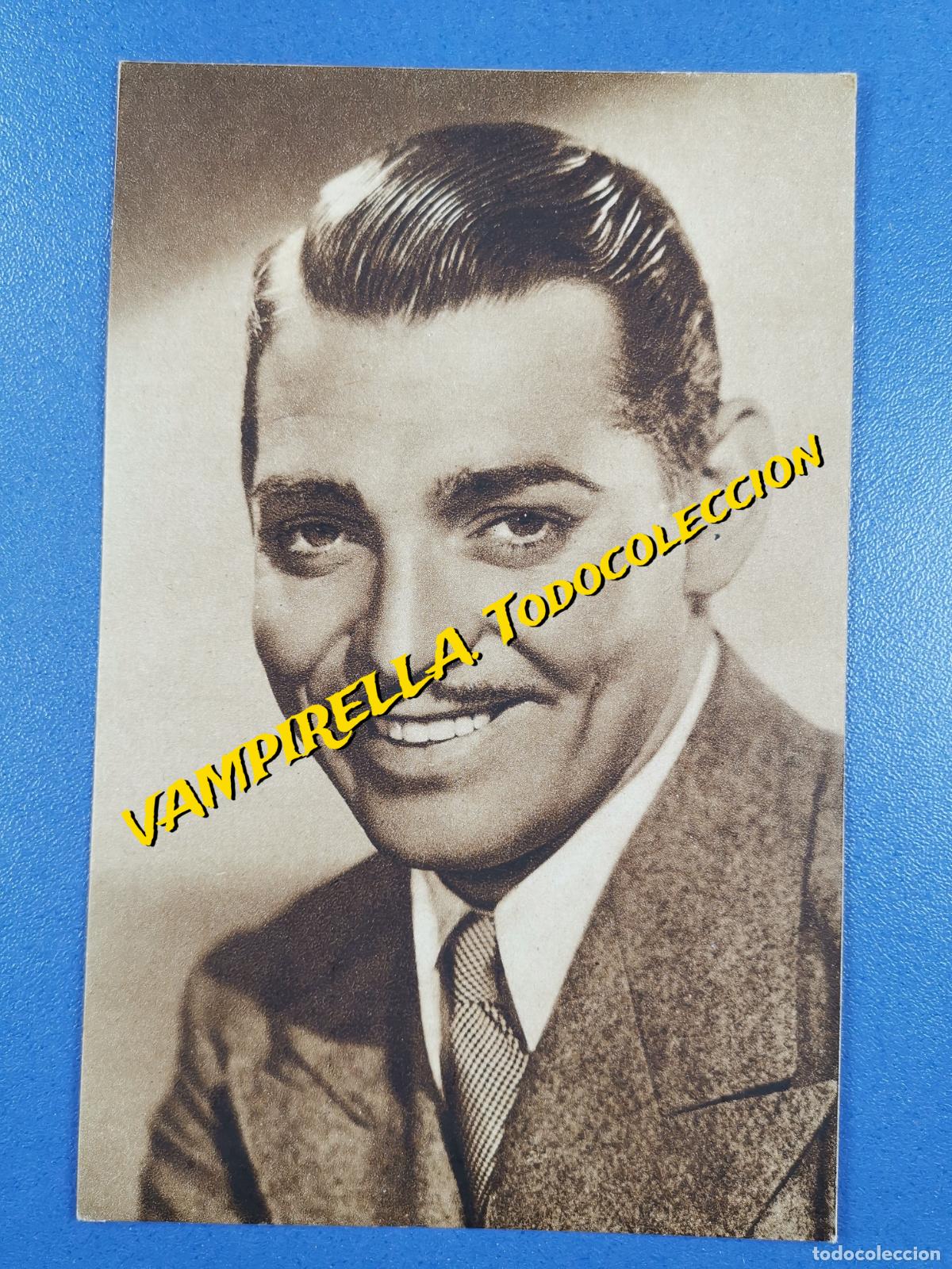 Kino: N&ordm; 9 --CLARK GABLE--TARJETA POSTAL-PROPAGANDA DE CALZADOS COLOM BARCELONA EN EL REVERSO