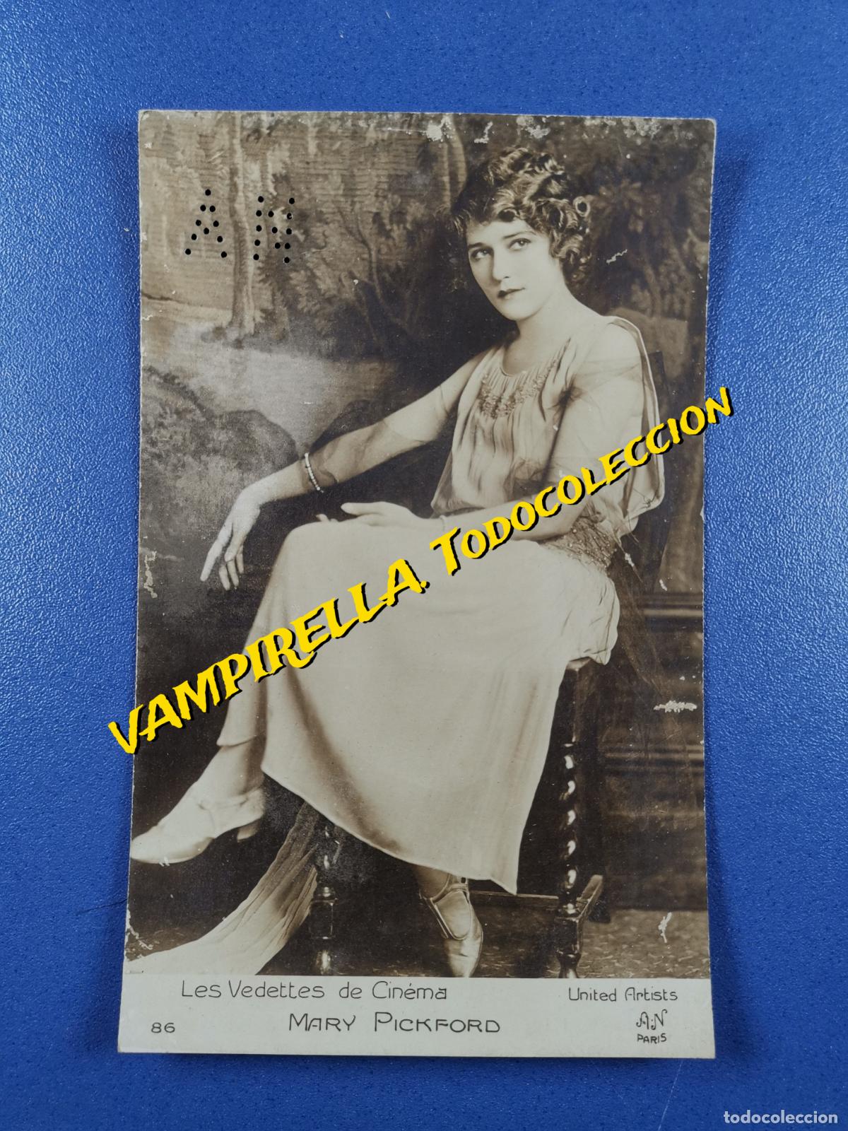 Cine: POSTAL FOTOGRAFICA -CIRCA 1915-20 -LES VEDETTES DE CINEMA MARY PICKFORD-- ARMAND NOYER .TROQUELADA