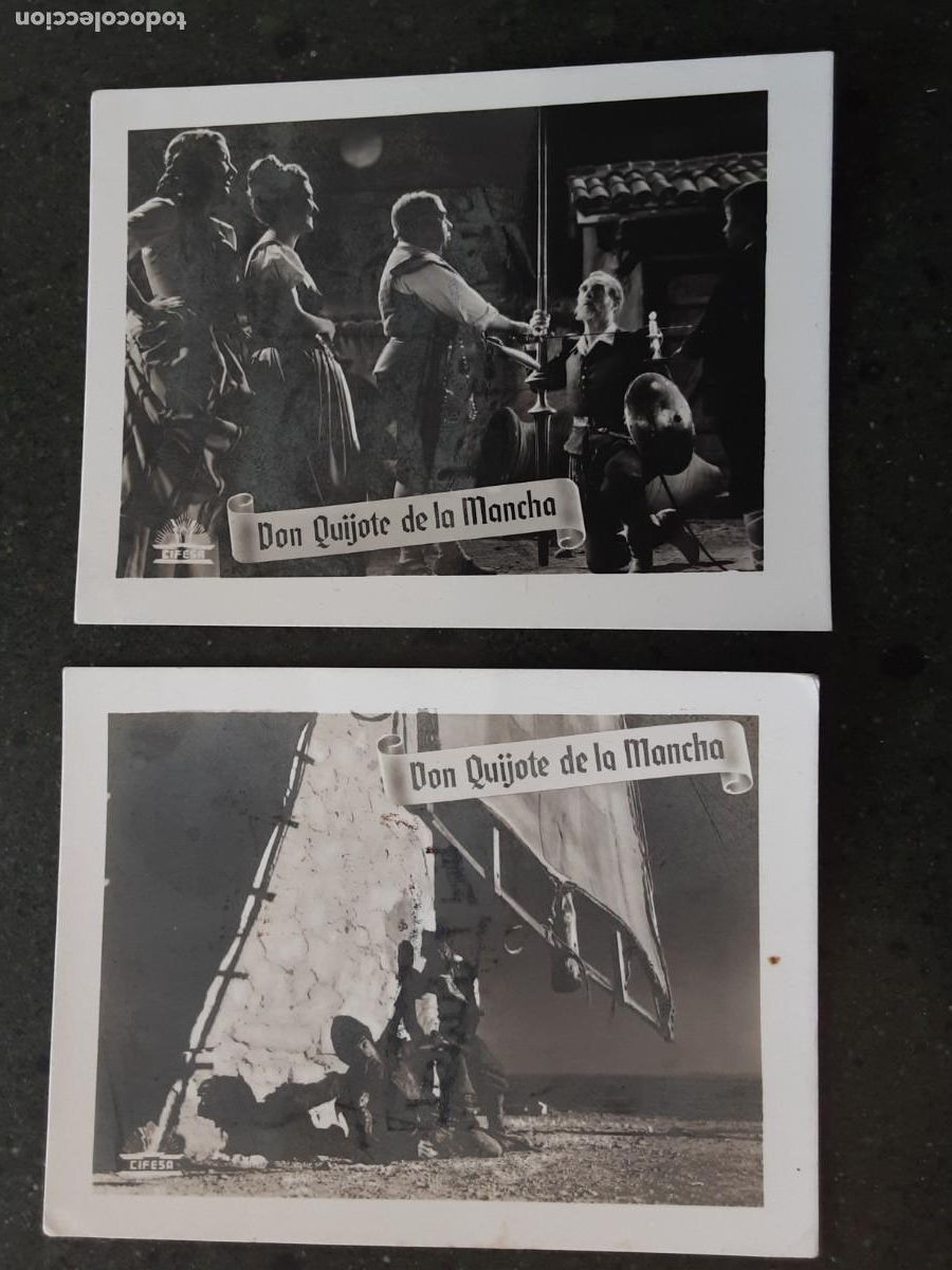 Cine: 2 PEQUE&Ntilde;A POSTAL Don Quijote de la Mancha, CIFESA, PUBLICIDAD INFONAL, PAPEL FOTOFR&Aacute;FICO