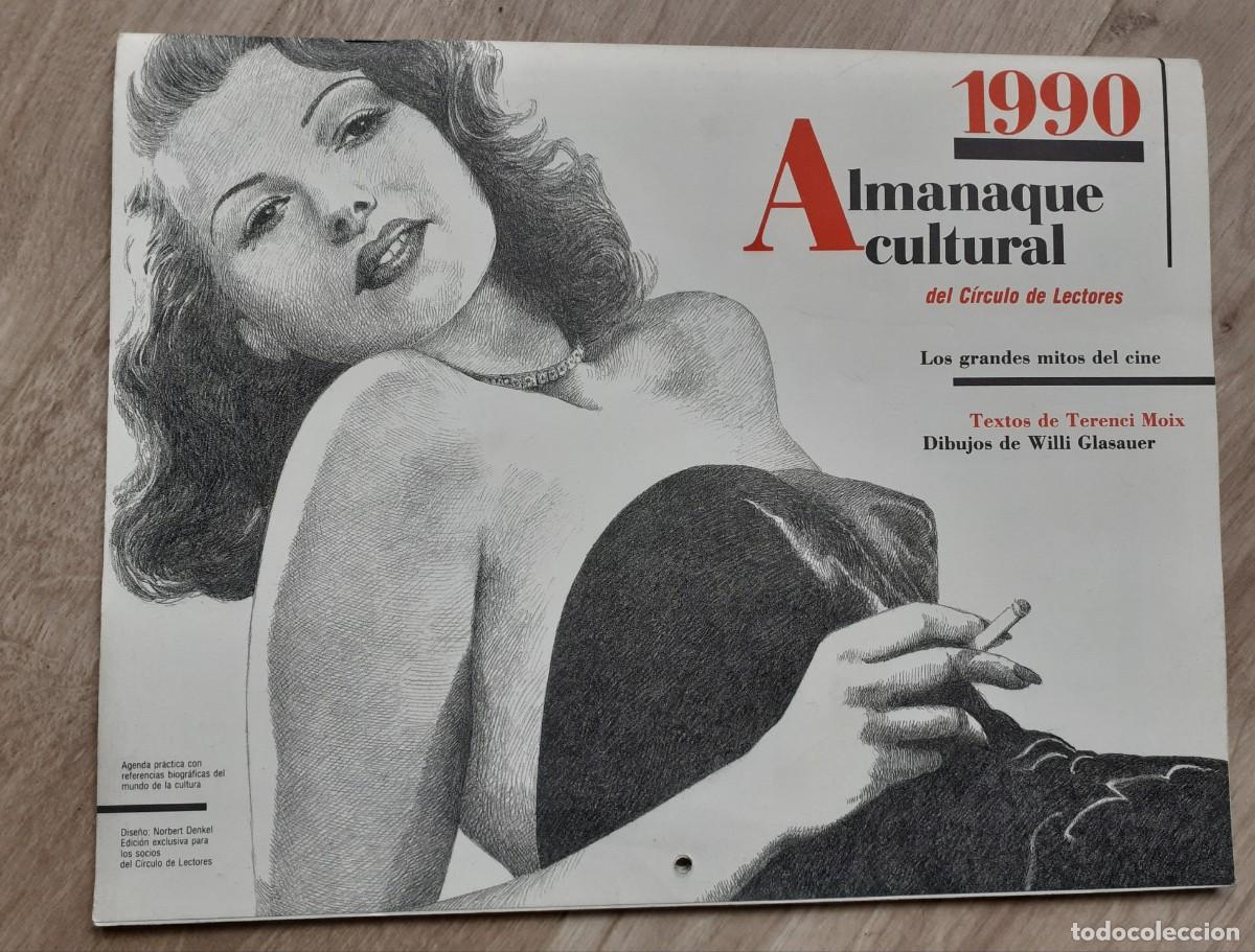 Cine: Almanaque cultural c&iacute;rculo lectores 1990 - calendario con actores de cine