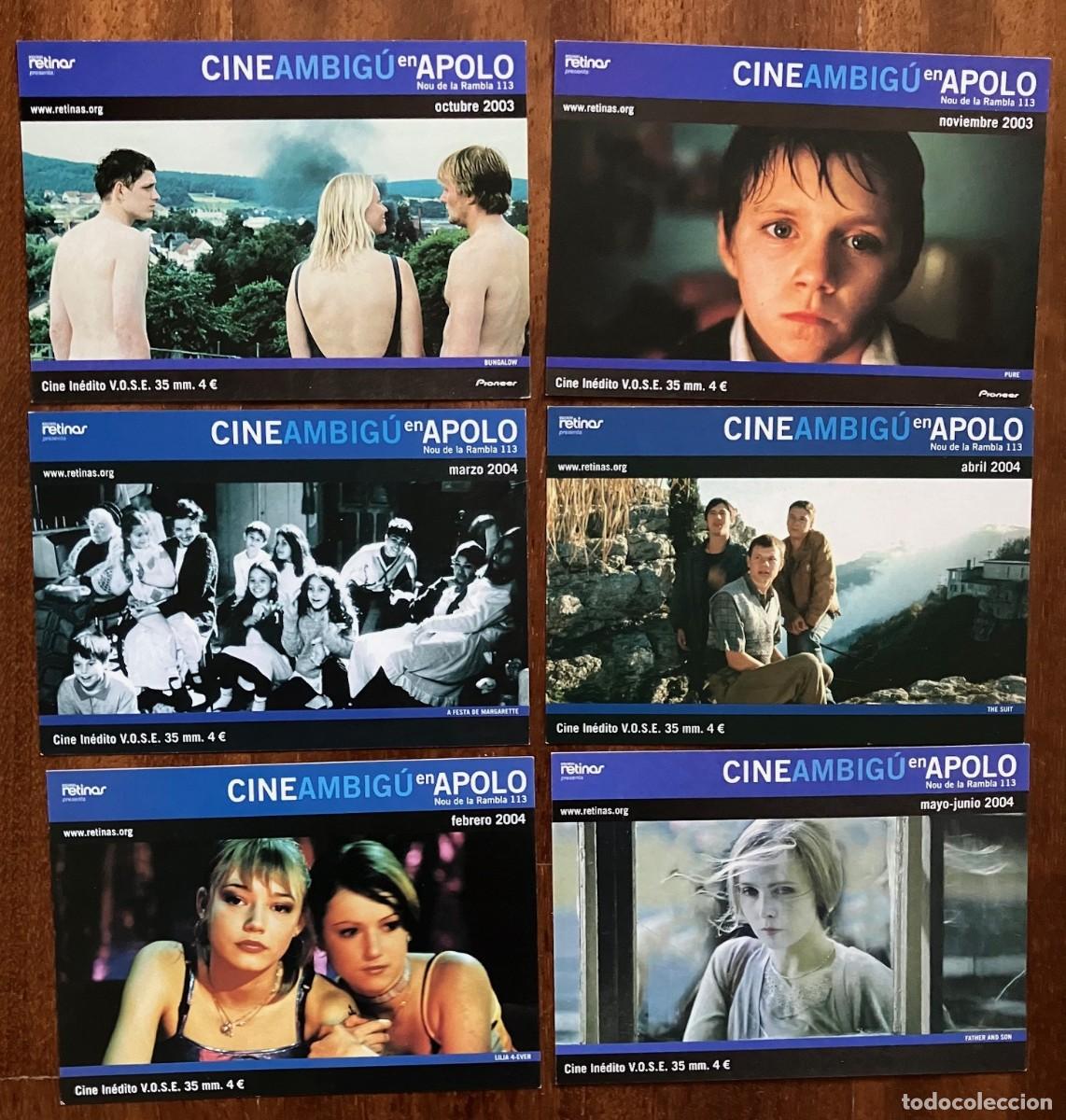 Cine: Lote 18 postales Ciclo Cine Ambig&uacute; en Apolo (Barcelona 2001-2005)