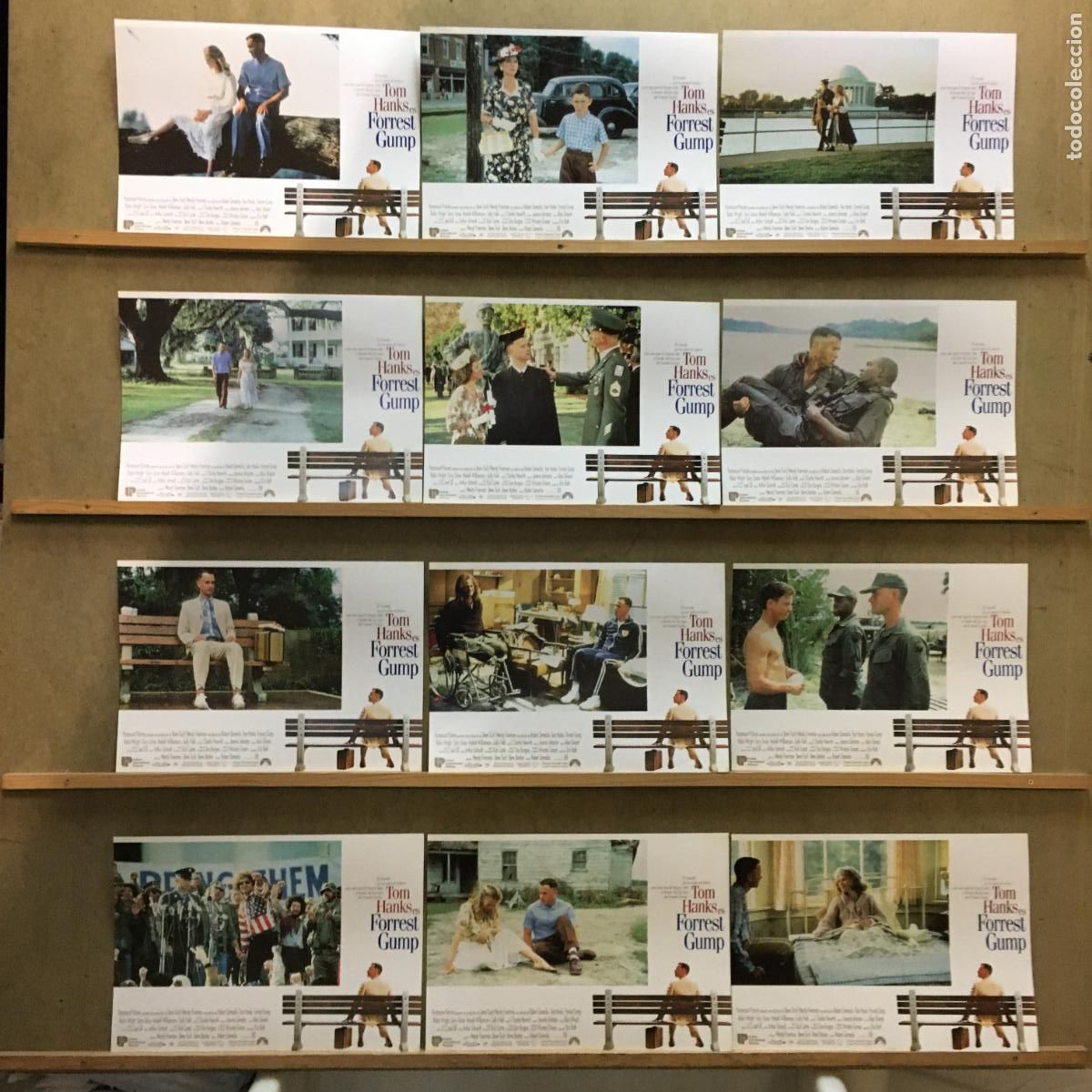 Cinema: ACR39 FORREST GUMP TOM HANKS ROBERT ZEMECKIS SET COMPLETO 12 FOTOCROMOS ORIGINAL ESTRENO