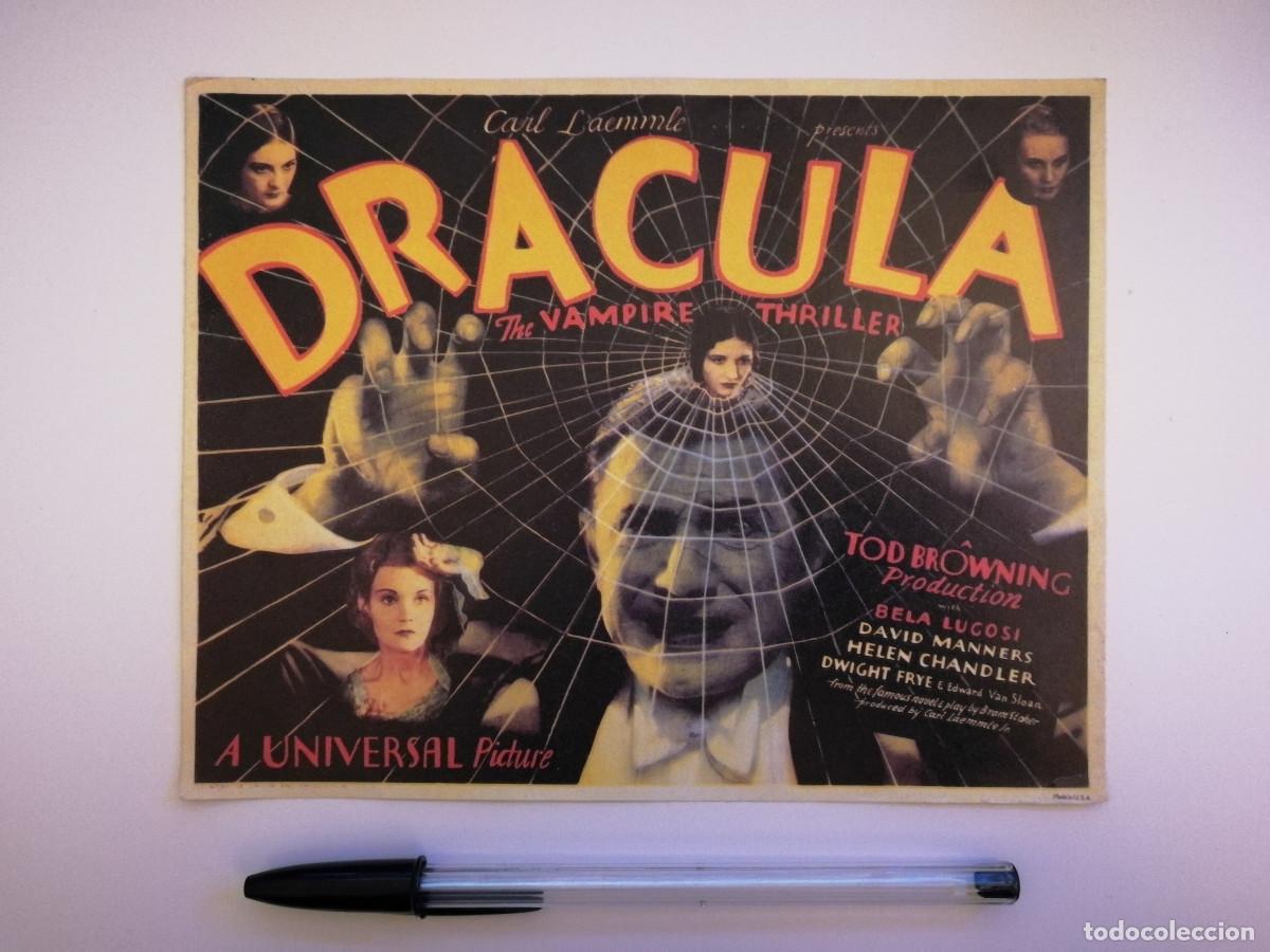 Cine: TARJETA PAPEL GRUESO -13*18- DRACULA - BELA LUGOSI - UNIVERSAL TERROR