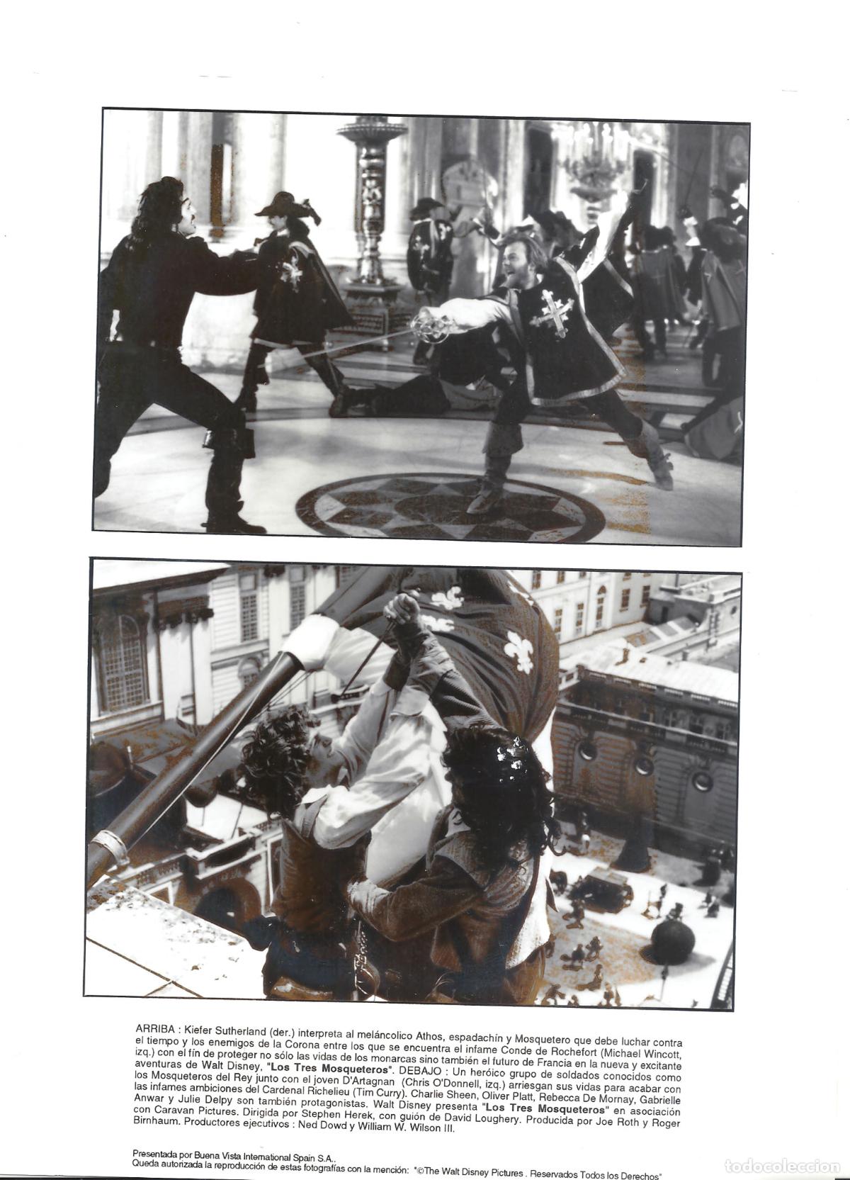 Cine: F35265 KIEFER SUTHERLAND LOS TRES MOSQUETEROS FOTO B/N ORIGINAL ESPA&Ntilde;OLA