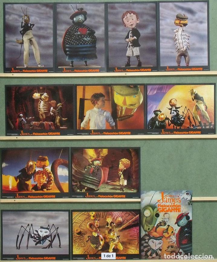 Cinema: ACT70 JAMES Y EL MELOCOTON GIGANTE WALT DISNEY SET COMPLETO 12 FOTOCROMOS ORIGINAL ESTRENO