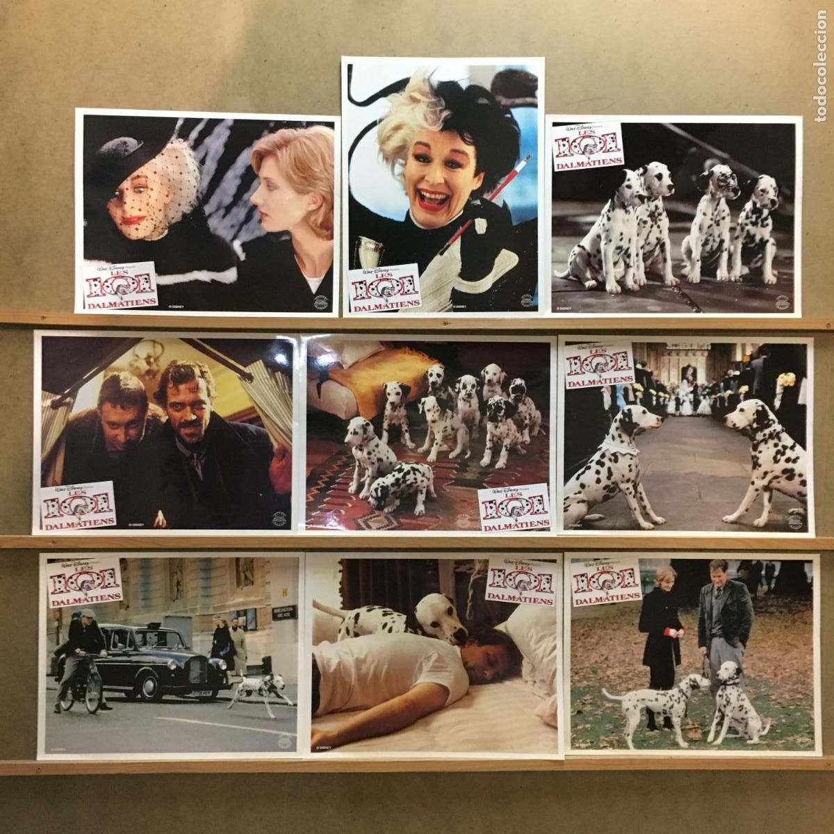 Kino: XK21D 101 DALMATAS GLENN CLOSE WALT DISNEY SET 9 FOTOCROMOS ORIGINAL FRANCES