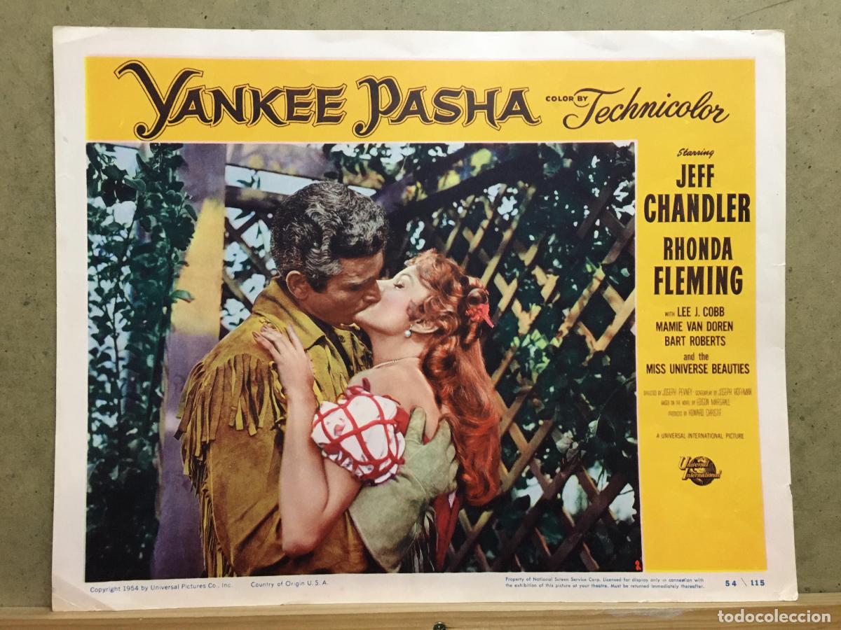 Cin&eacute;ma: ZF49D RHONDA FLEMING ESCLAVA DE AMOR JEFF CHANDLER FOTOCROMO LOBBY CARD ORIGINAL AMERICANO