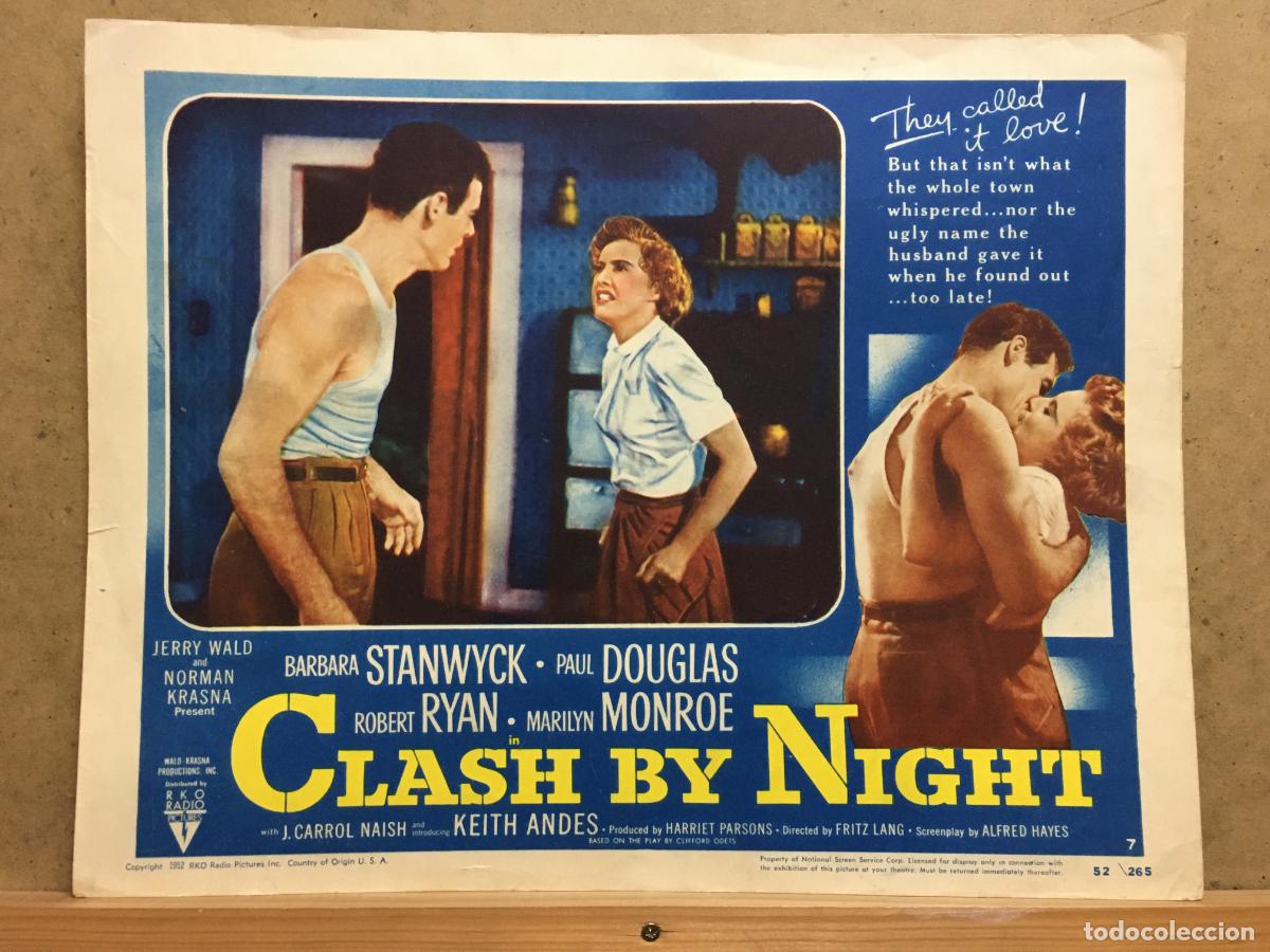 Cin&eacute;ma: ZF88D CLASH BY NIGHT BARBARA STANWYCK ROBERT RYAN FOTOCROMO LOBBY CARD ORIGINAL AMERICANO
