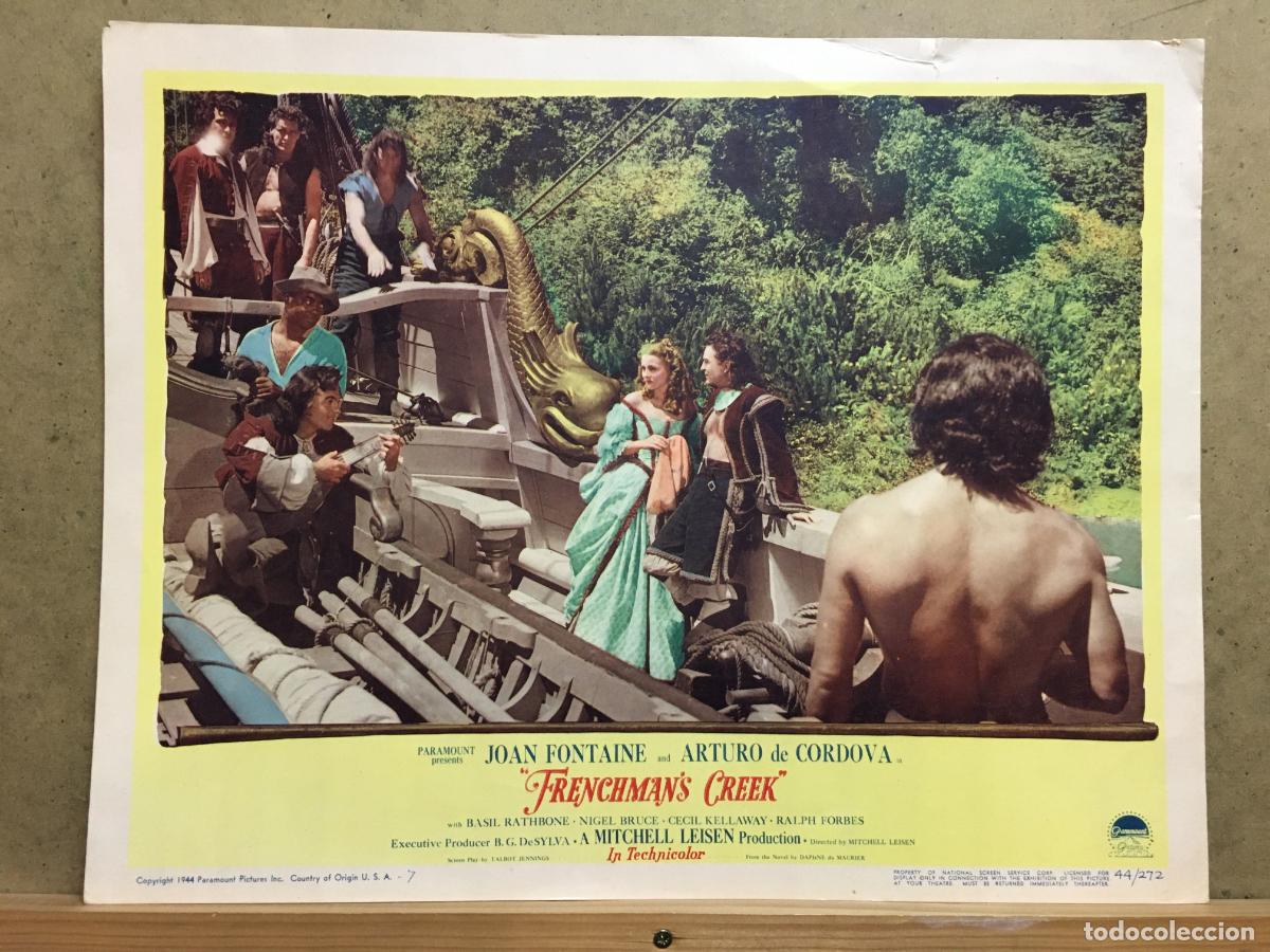 Cin&eacute;ma: ZF95D EL PIRATA Y LA DAMA JOAN FONTAINE ARTURO DE CORDOVA FOTOCROMO LOBBY CARD ORIGINAL AMERICANO