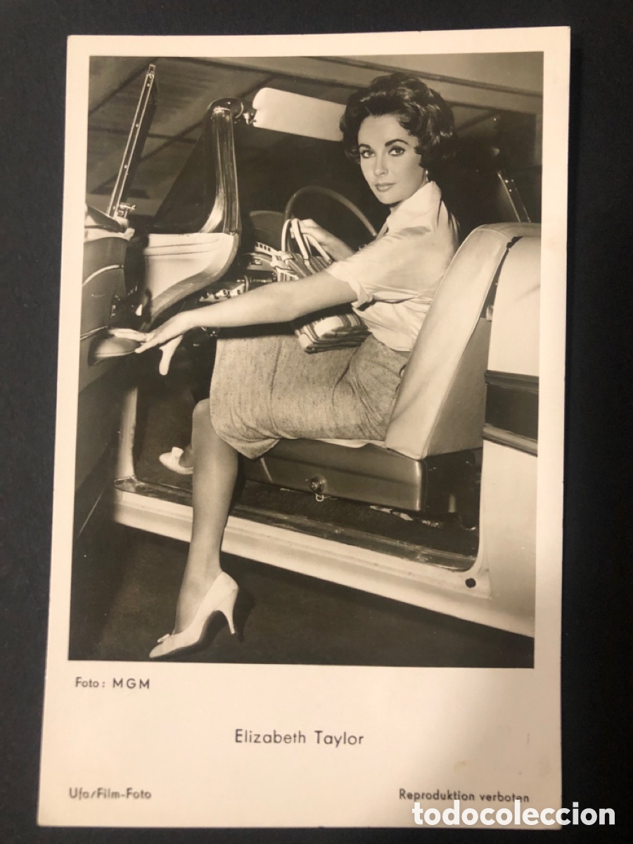 Cine: Antigua tarjeta postal de Elizabeth taylor B