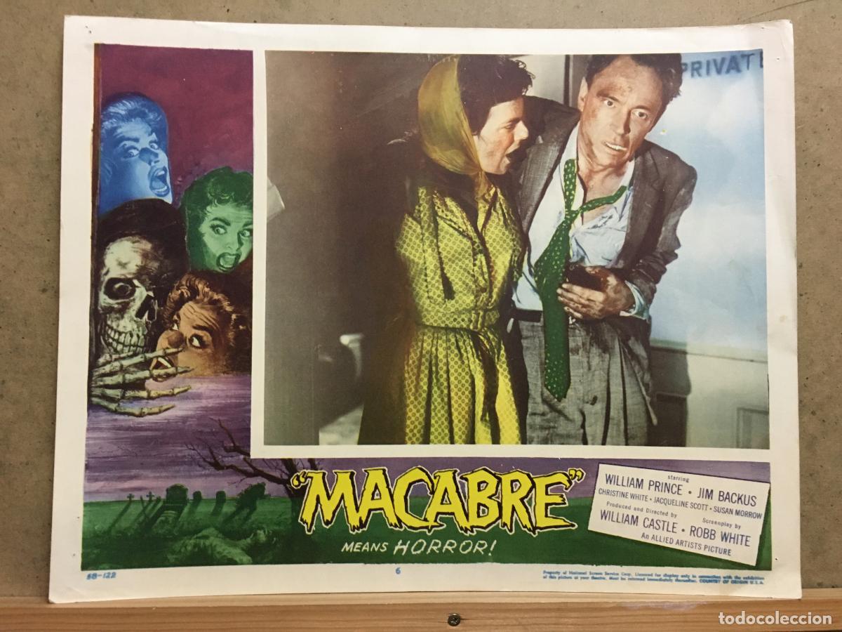 Cinema: ACX56 MACABRE WILLIAM PRINCE JIM BACKUS WILLIAM CASTLE FOTOCROMO LOBBY CARD ORIGINAL AMERICANO