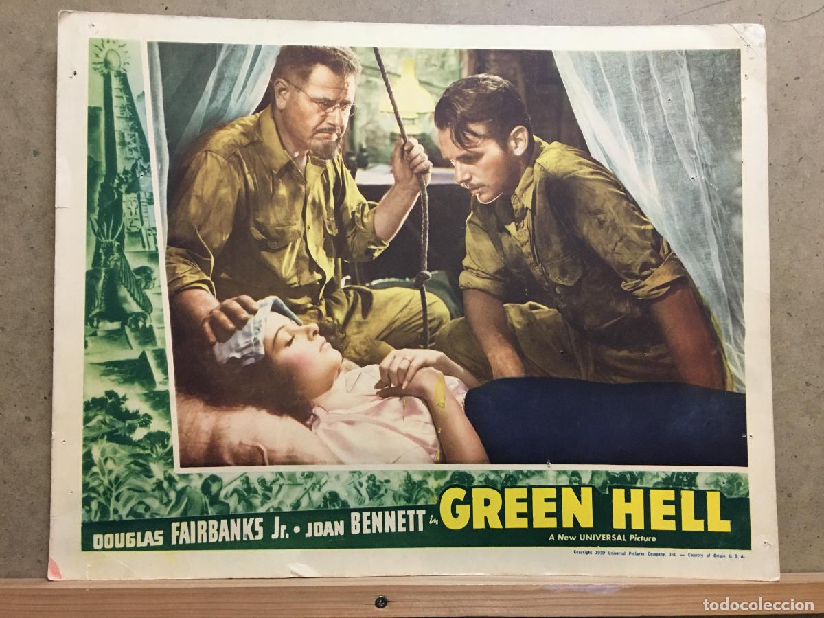 Cine: ACX59 GREEN HELL DOUGLAS FAIRBANKS JOAN BENNETT FOTOCROMO LOBBY CARD ORIGINAL AMERICANO