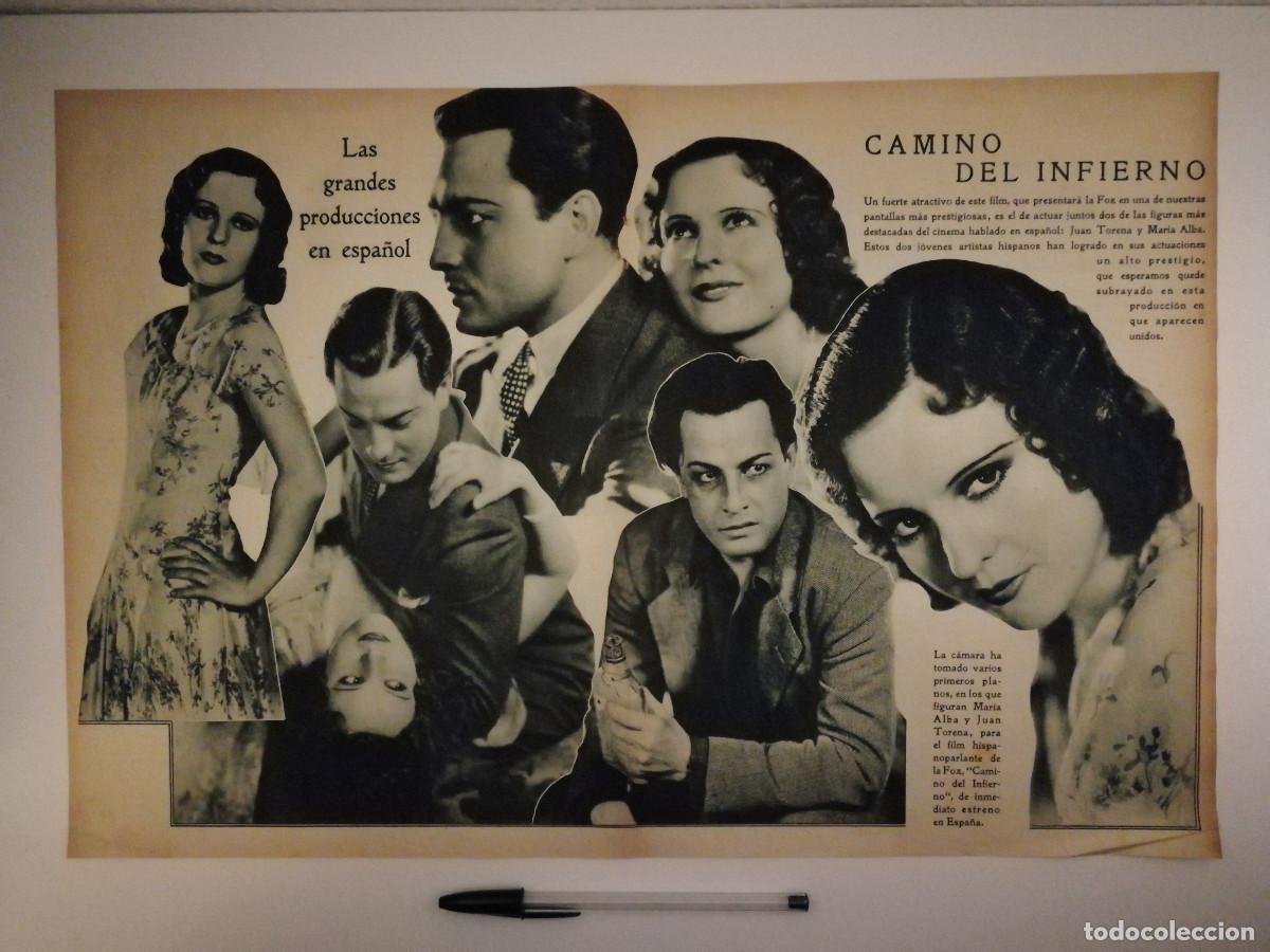 Cin&eacute;ma: ANTIGUO ANUNCIO ENCARTONADO-A3- CAMINO DEL INFIERNO - MARIA ALBA - CINE ESPA&Ntilde;OL