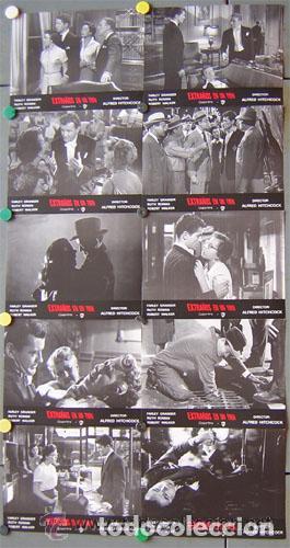 Cine: ACZ31 EXTRA&Ntilde;OS EN UN TREN ALFRED HITCHCOCK SET COMPLETO 10 FOTOCROMOS ORIGINAL ESPA&Ntilde;OL