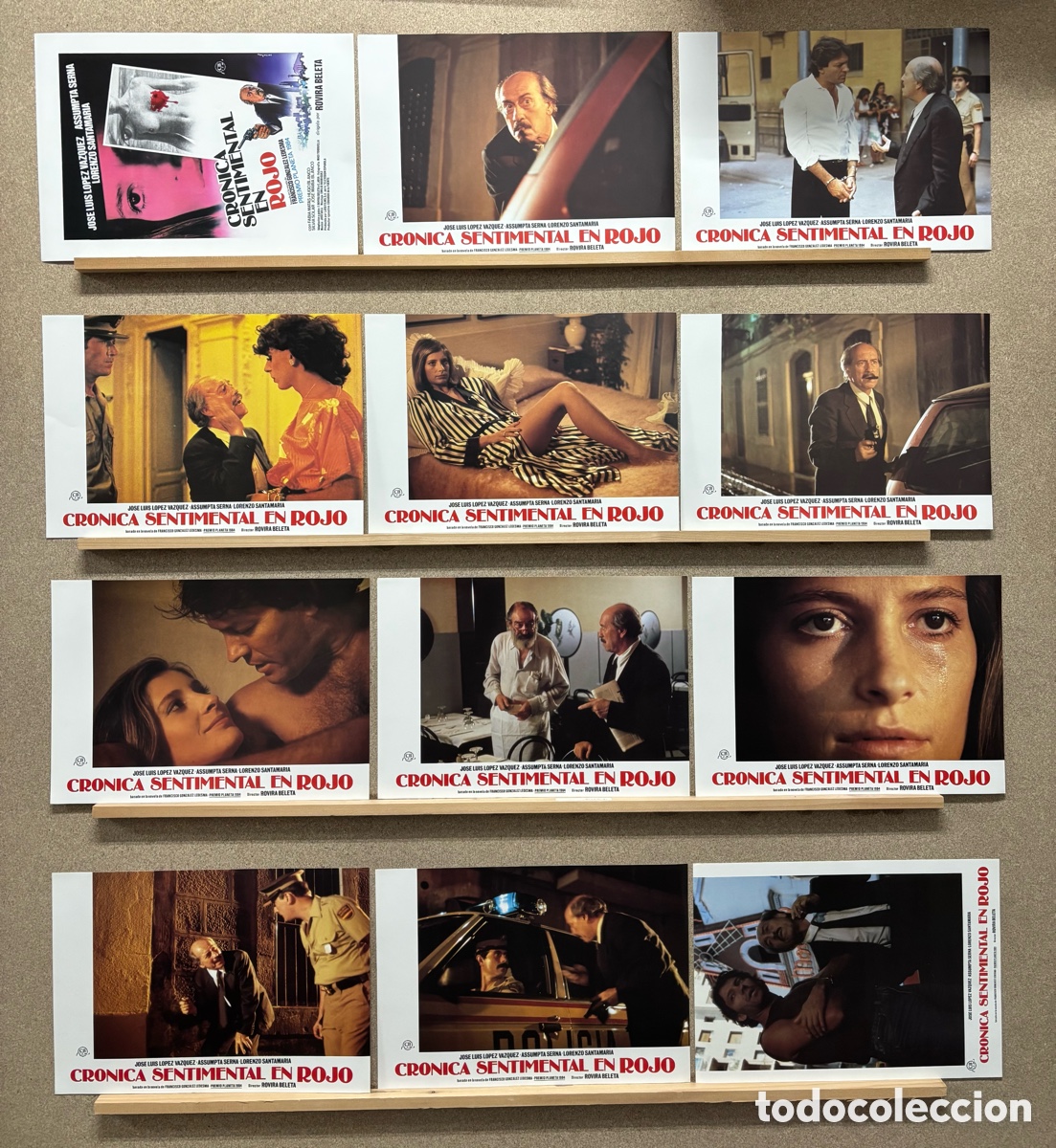 Cinema: CRONICA SENTIMENTAL EN ROJO, JOSE LUIS LOPEZ VAZQUEZ, ASSUMPTA SERNA - SET COMPLETO 12 FOTOCROMOS