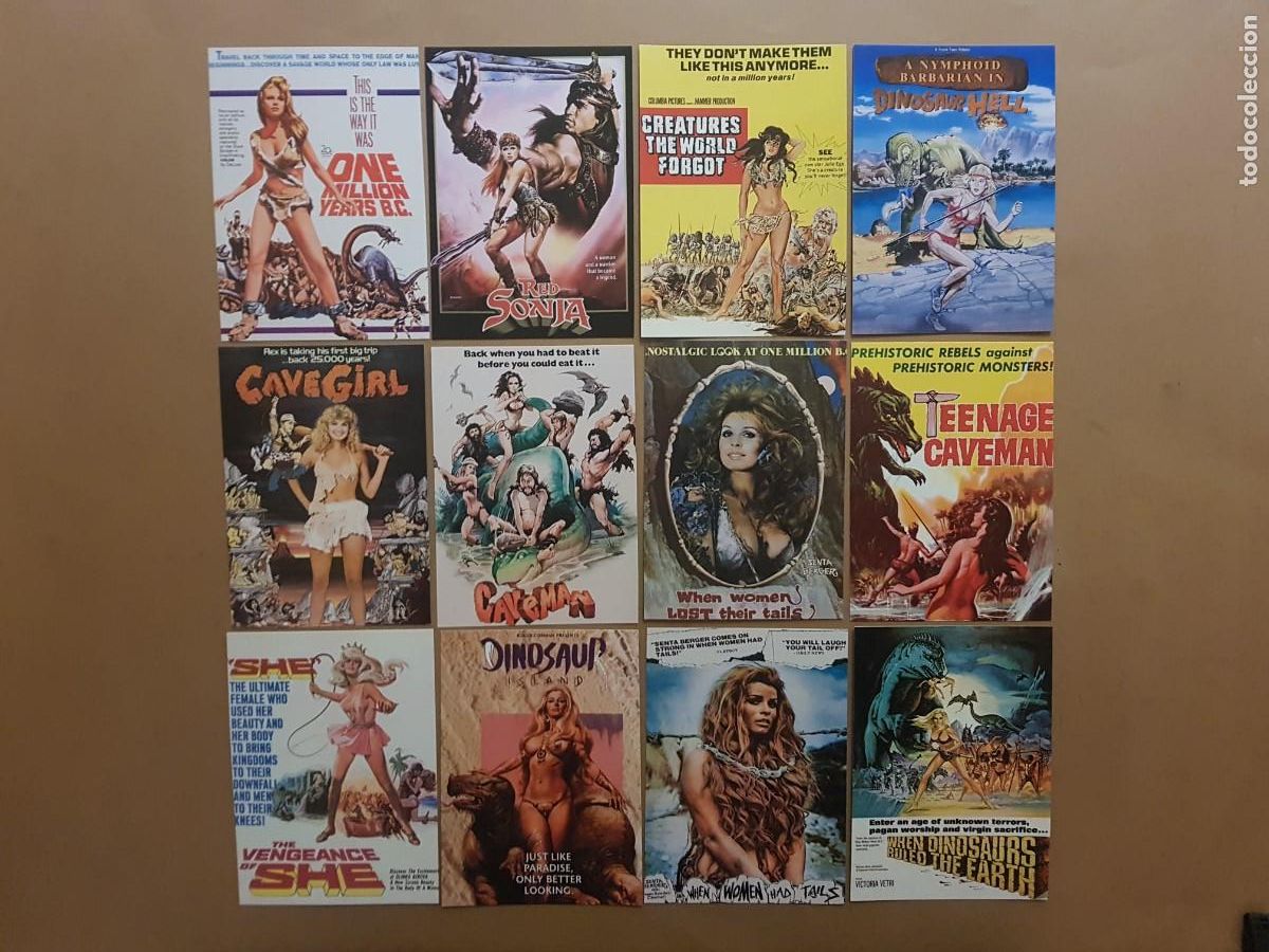 Cine: LOTE: 12 POSTALES PELICULAS DE AVENTURAS /PREHISTORIA - N&ordm; 1