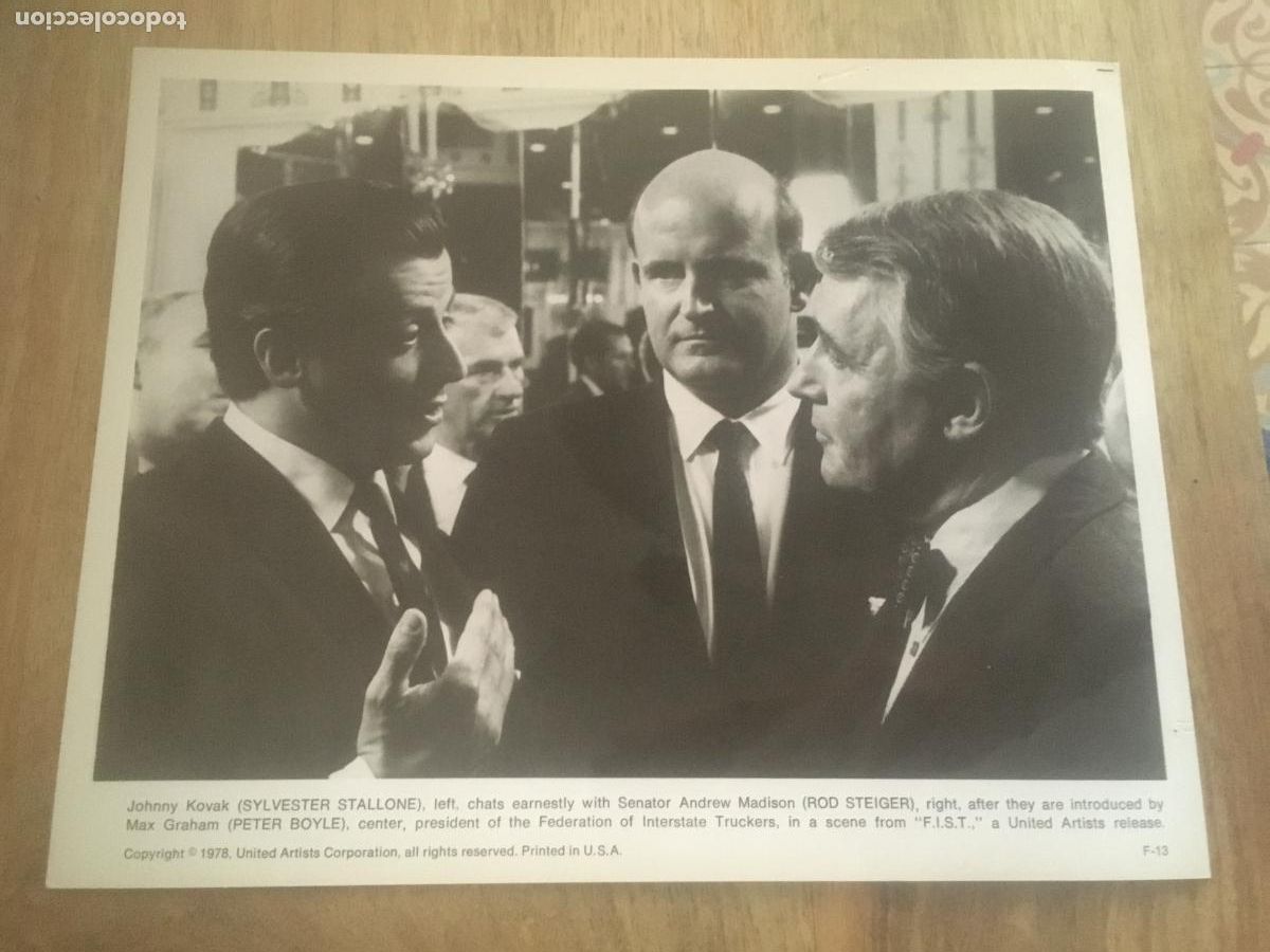 Cine: FIST simbolo de fuerza sylvester stallone peter boyle foto original estreno