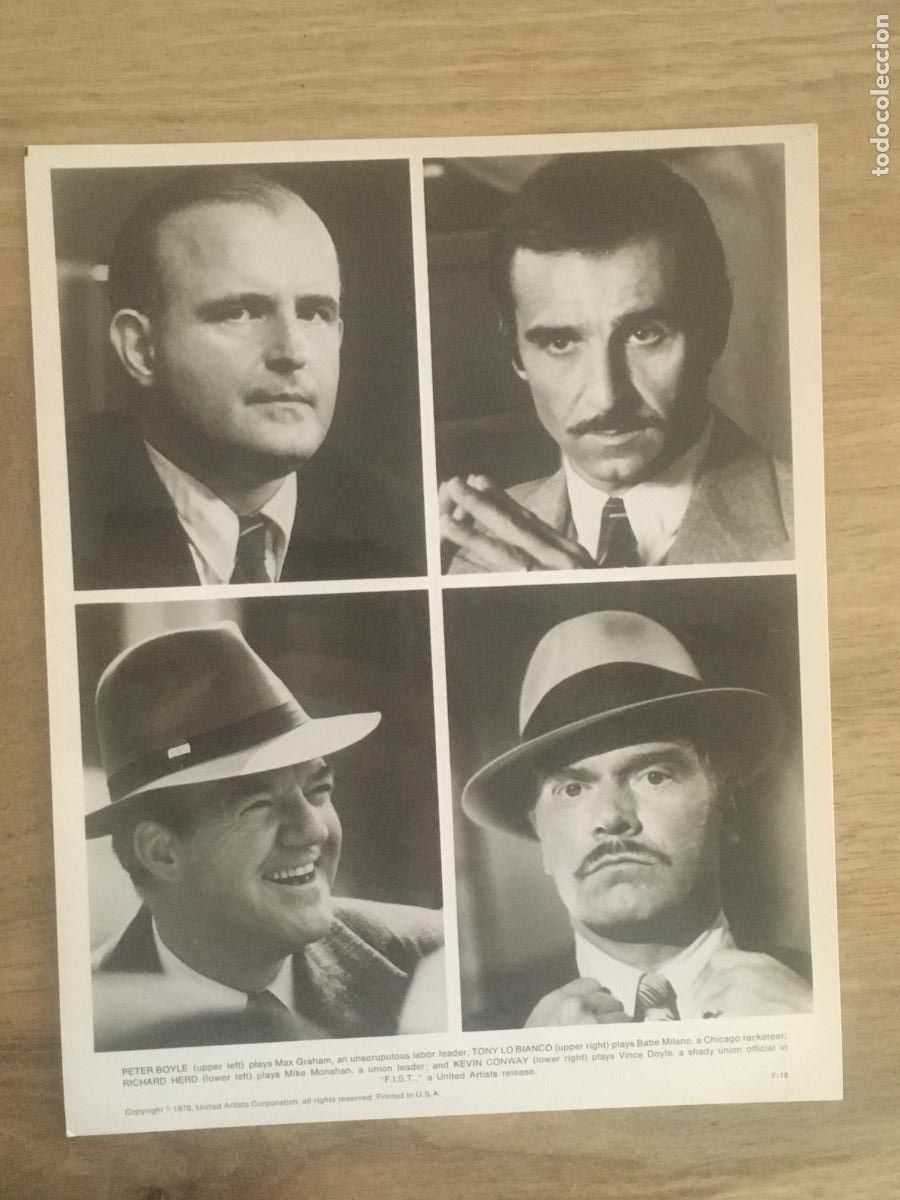 Cine: FIST simbolo de fuerza sylvester stallone peter boyle foto original estreno