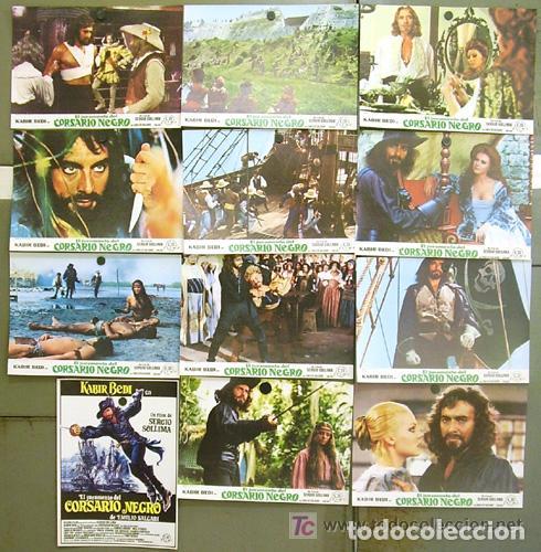 Kino: ADB41 EL JURAMENTO DEL CORSARIO NEGRO EMILIO SALGARI KABIR BEDI SET COMPLETO 12 FOTOCROMOS ESTRENO