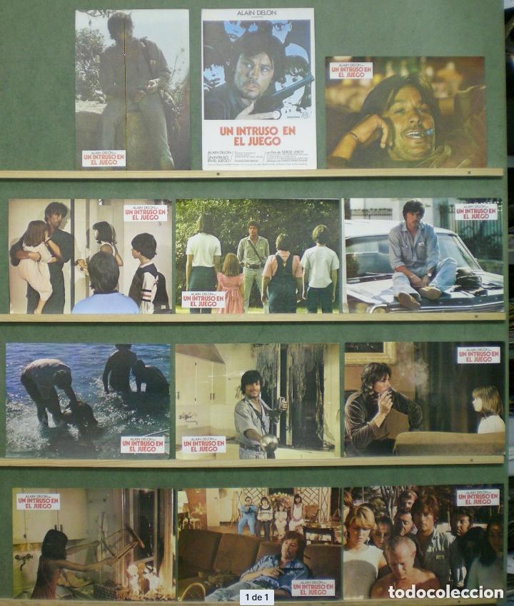 Kino: ADB85 UN INTRUSO EN JUEGO ALAIN DELON SET COMPLETO 12 FOTOCROMOS ORIGINAL ESTRENO
