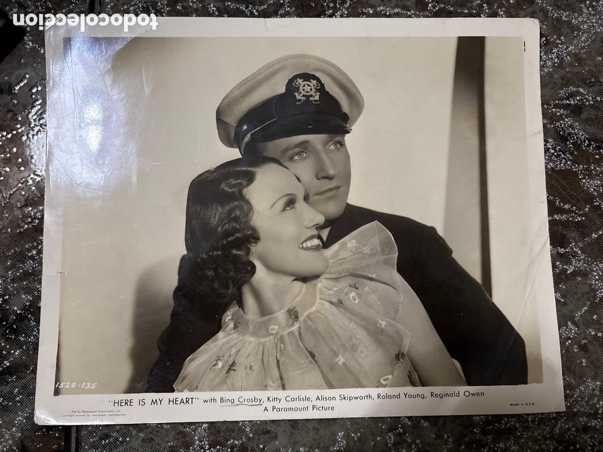 Cinema: Foto antigua Bing Crosby y Kitty Carlisle 1934