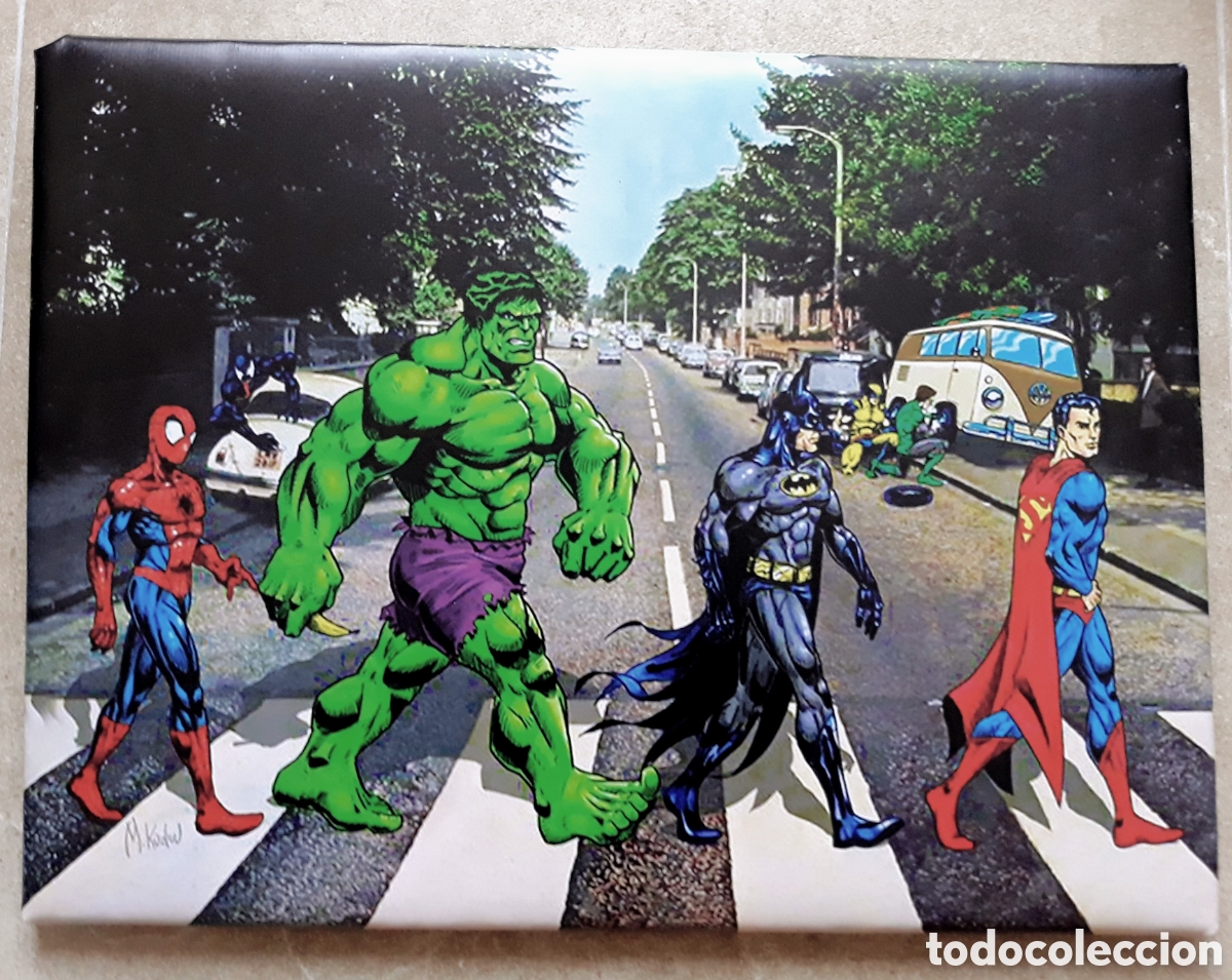 Cinema: Cuadro SUPERH&Eacute;ROES paso de cebra ABBEY ROAD