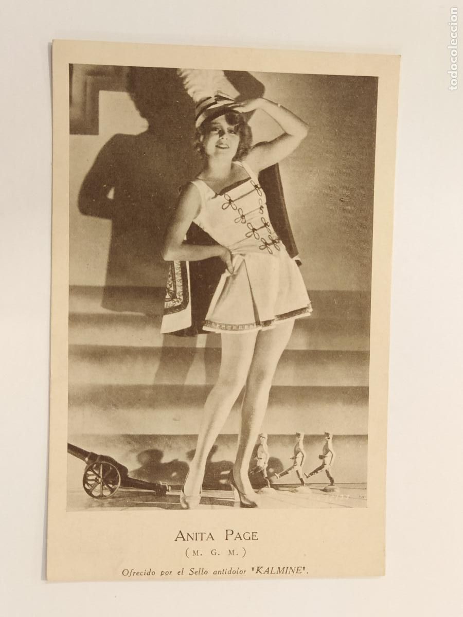 Cine: ANITA PAGE - PUBLICIDAD SELLO ANTI DOLOR KALMINE - POSTAL PUBLICIDAD CINE -(111.973)
