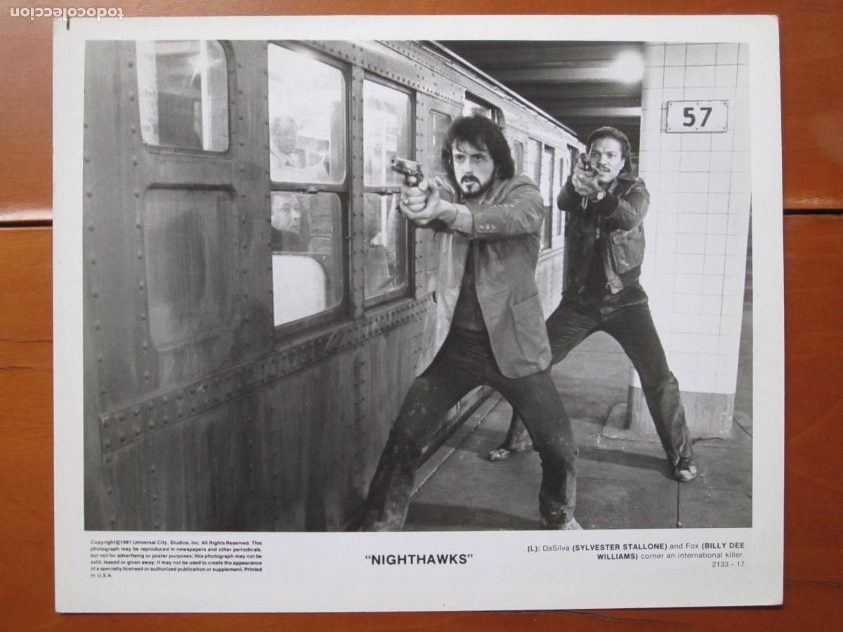Cine: sylvester stallone - foto b/n original - nighthawks billy dee williams